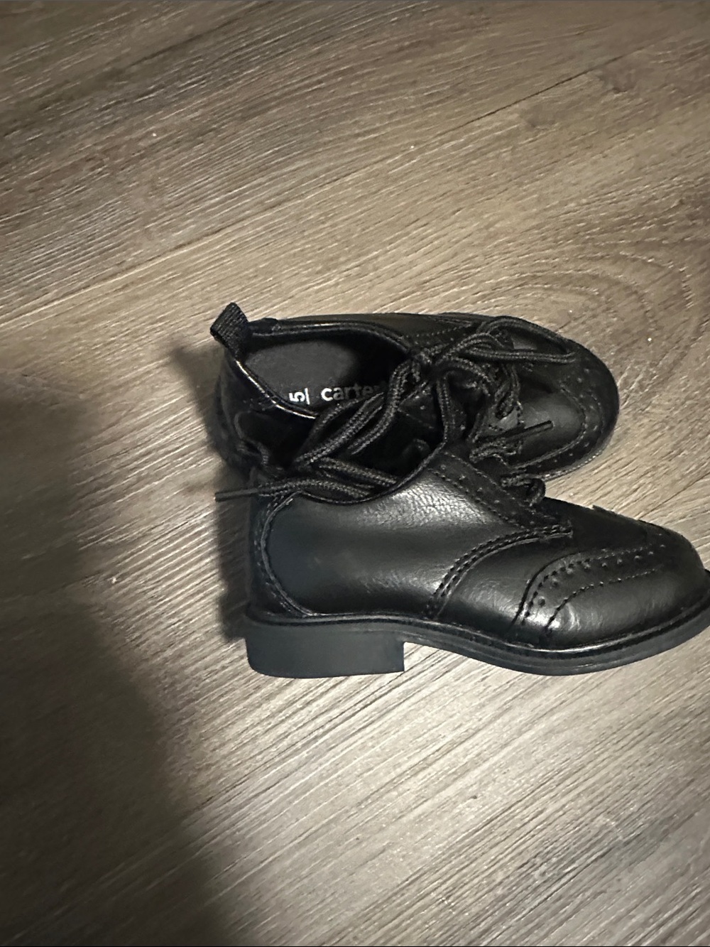 Carter's Black Boys' Lace-Up Dress Oxfords size 5